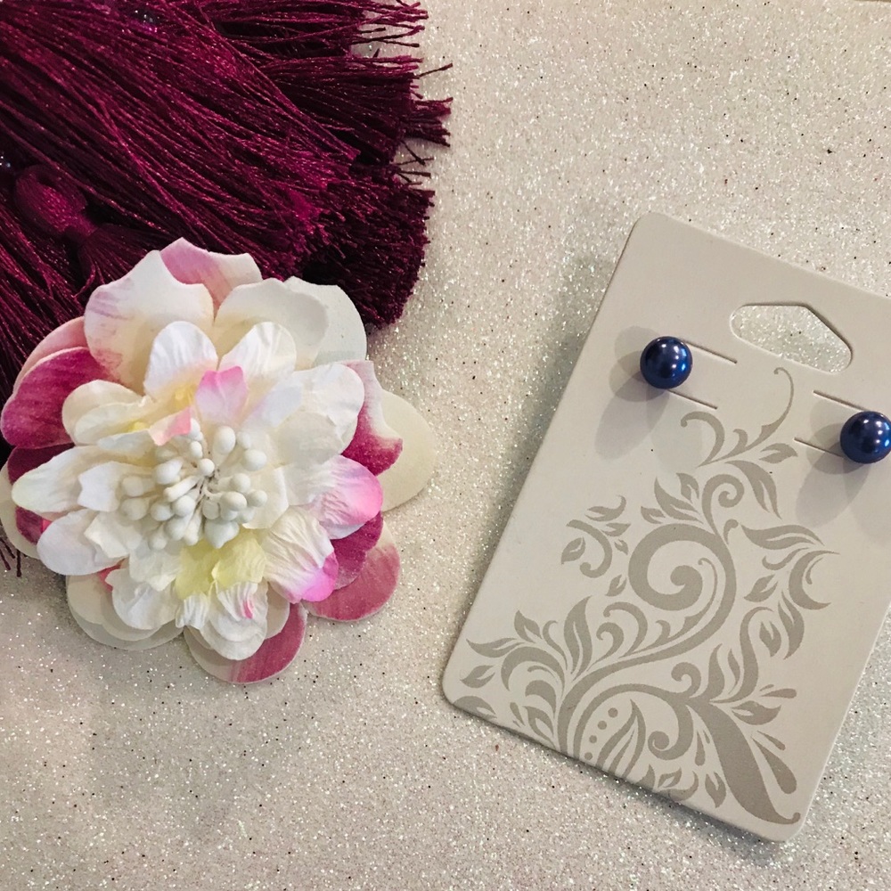Spring flower hair  clip and earring set